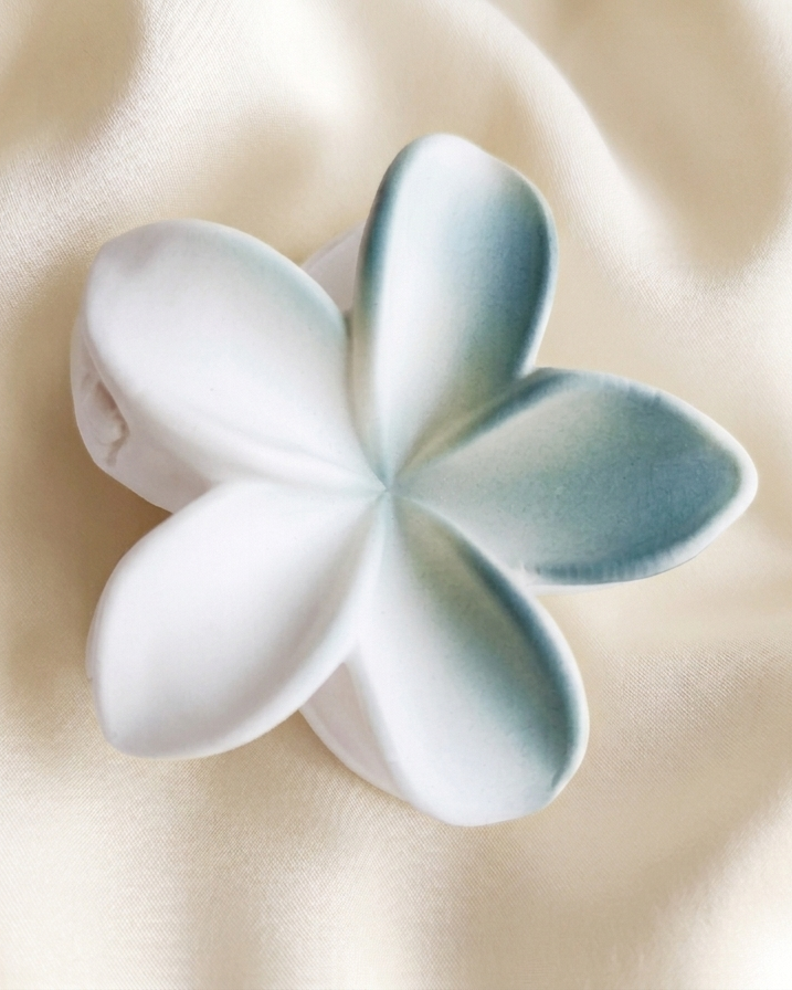 Tropical Bloom: Matte Frangipani (Champa) Hair Claws