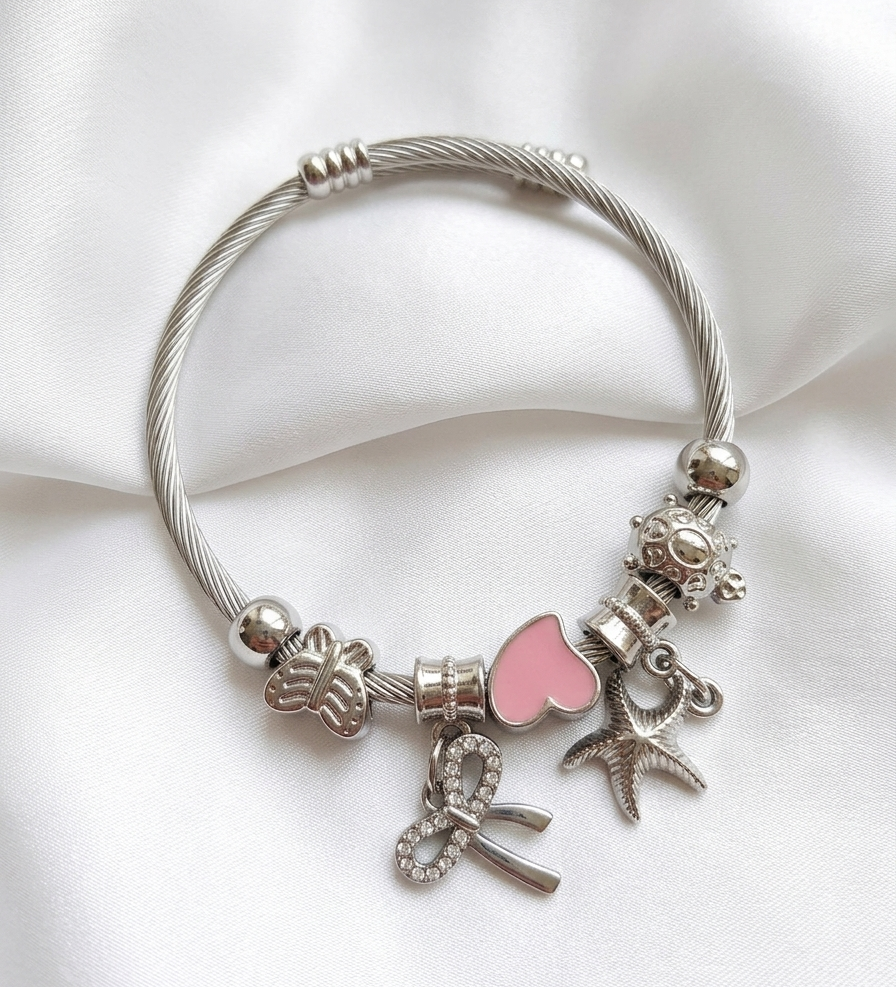 Celestial Industrial: Twisted Steel Charm Kada