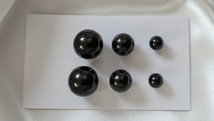 Black Obsidian Sphere Stud Set