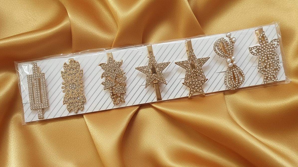 Gold Starlight & Bloom Luxe Hair Clip Set