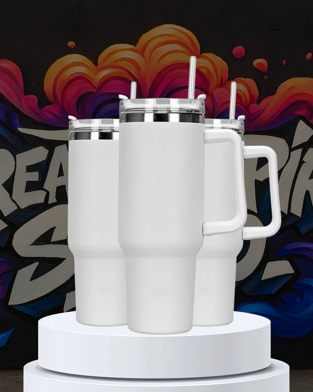 Stainless Steel Tumbler with Straw