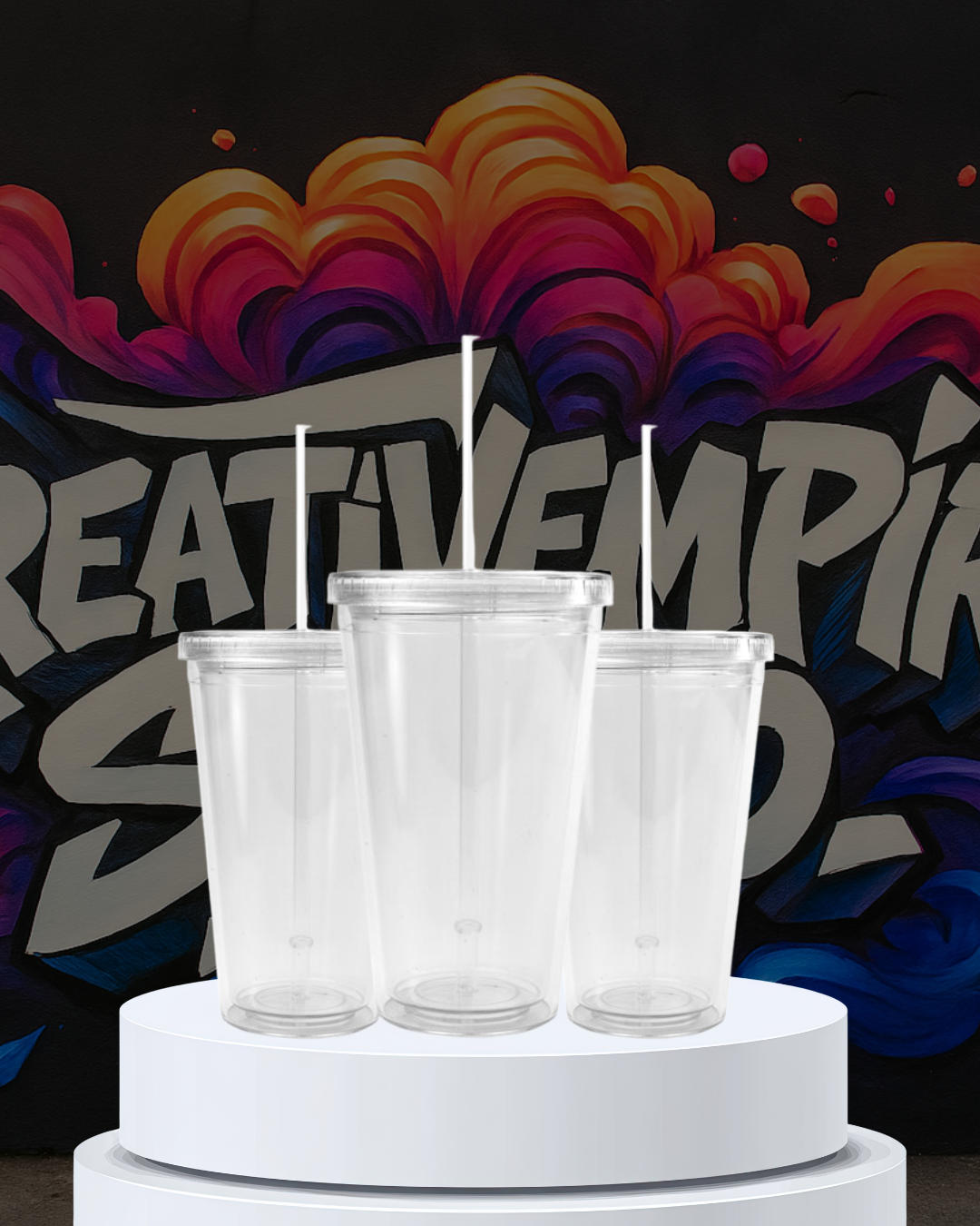 Clear Reusable Tumbler Set