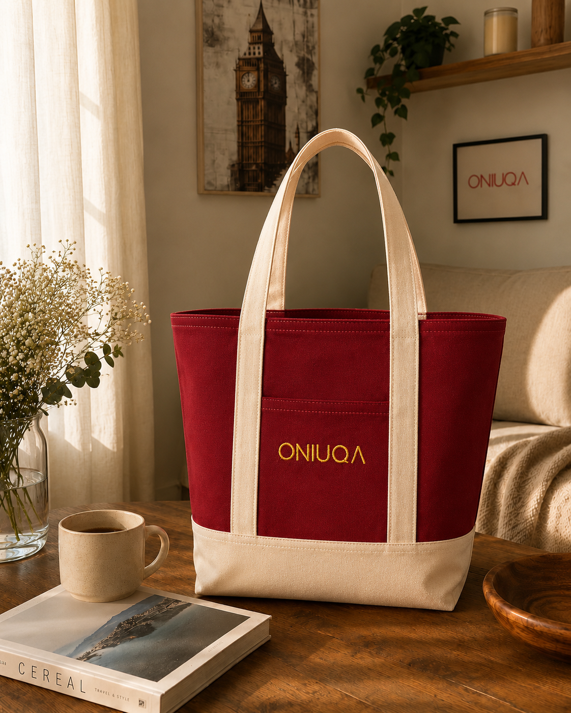Bolsa Tote Vermelha ONIUQA Premium