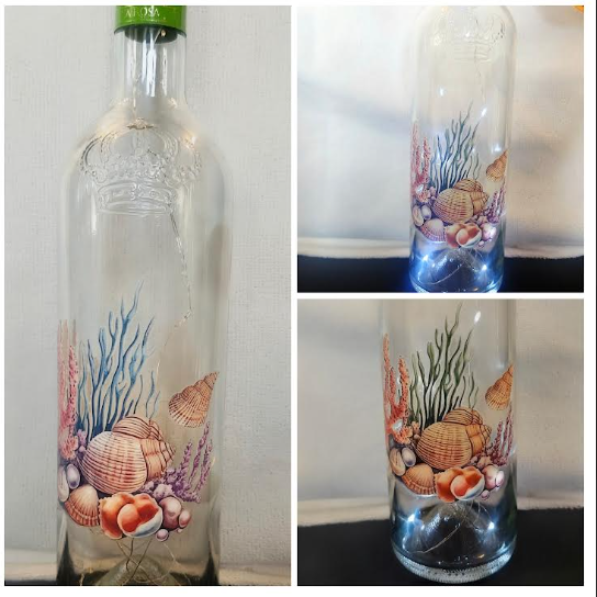Handcrafted Ocean Theme Lighted Bottle