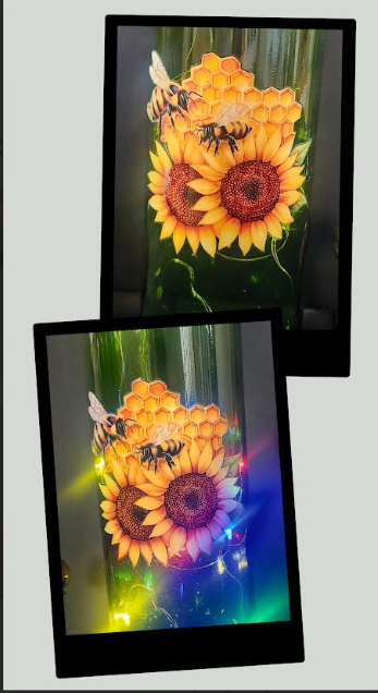 Illuminated Bumble Bee Wine Bottles