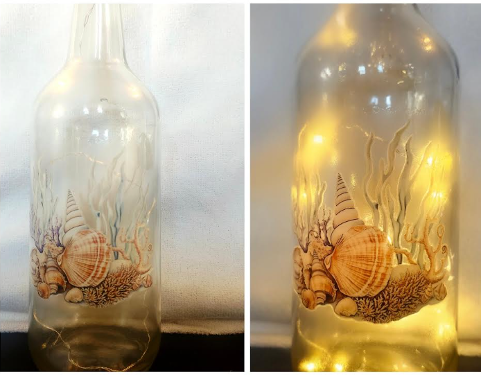 Seashell LED Glass Bottle 