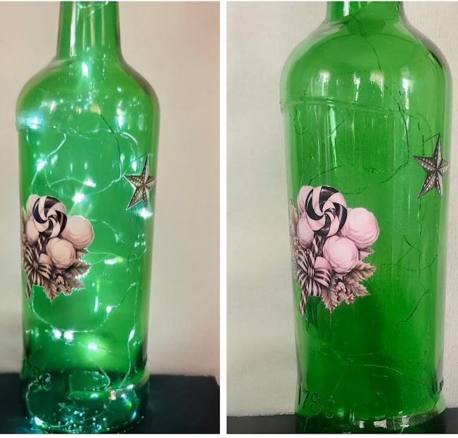 Illuminated Christmas Gnomes Wine Bottle