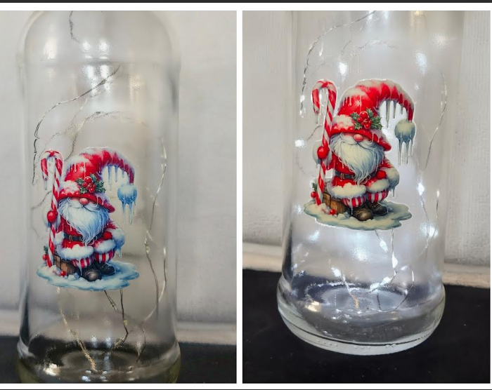 Festive Christmas Gnome Lighted Bottle