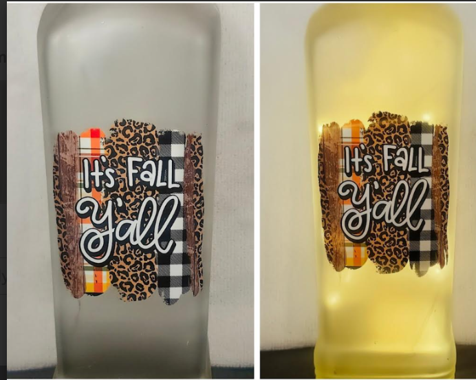 Fall Y'all Decorative Lighted Bottle