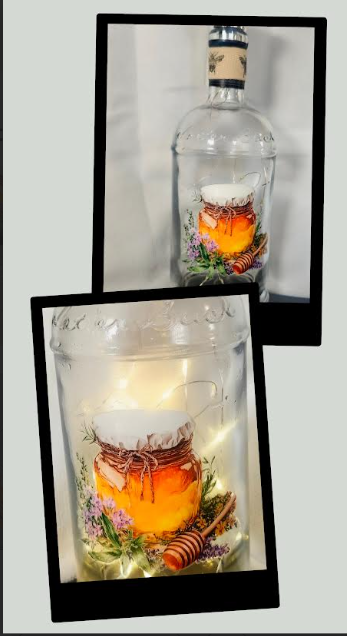 Illuminated Bumble Bee Wine Bottles