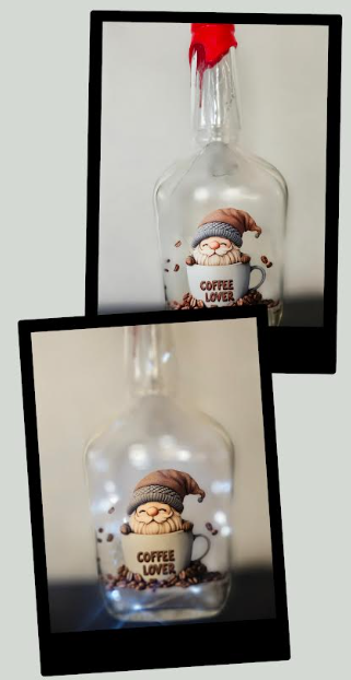 Illuminated Coffee Gnome Wine Bottle