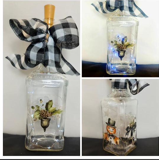 Decorative Lighted Glass Bottle