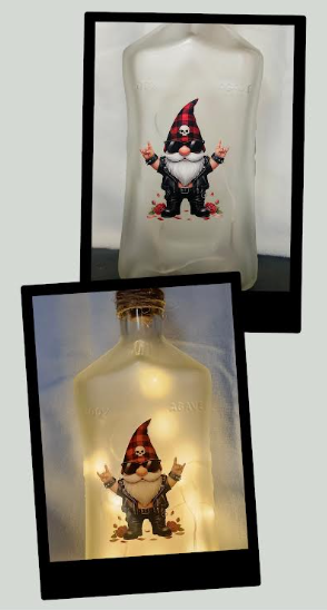 Rock Gnome Lighted Bottle Lamp