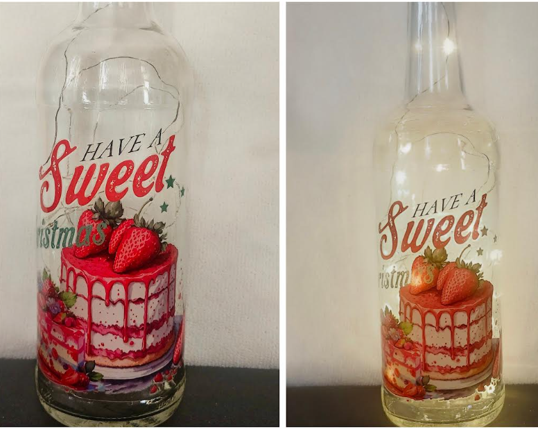 Illuminated Christmas Wine Bottles