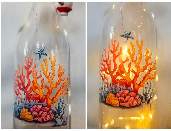 Ocean Coral LED Bottle Lamp