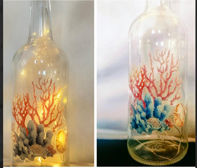 Coral Reef Decorative Lighted Bottle
