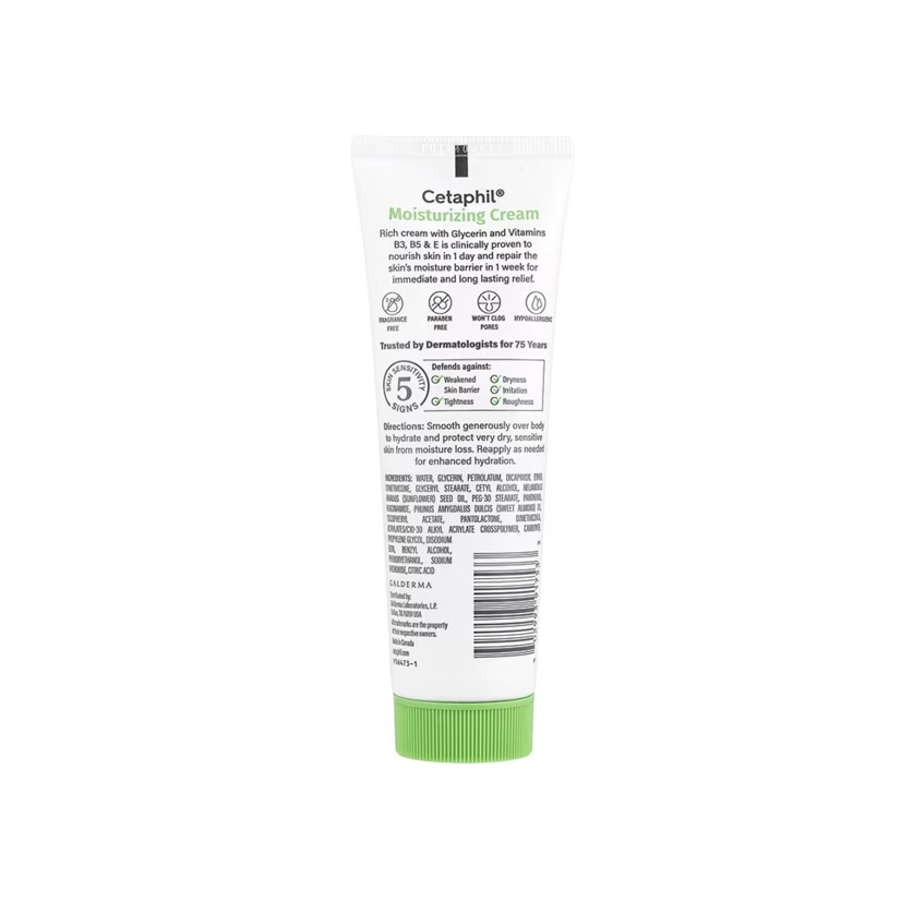 Cetaphil Crema Humectante Sin Fragancia 85 G Con Glicerina Vitaminas B3 y B5