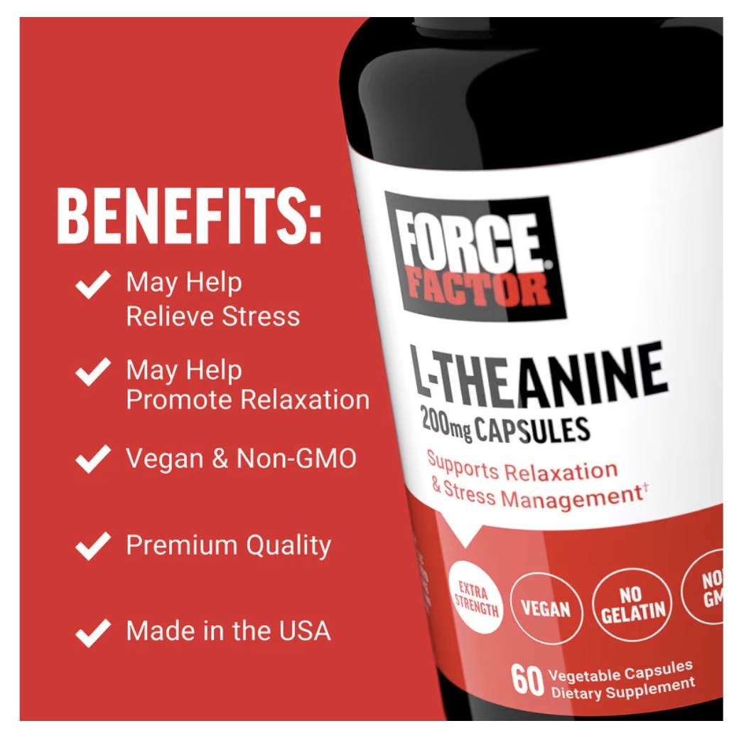 Suplemento Force Factor De L-teanina 200mg 60 Servicios