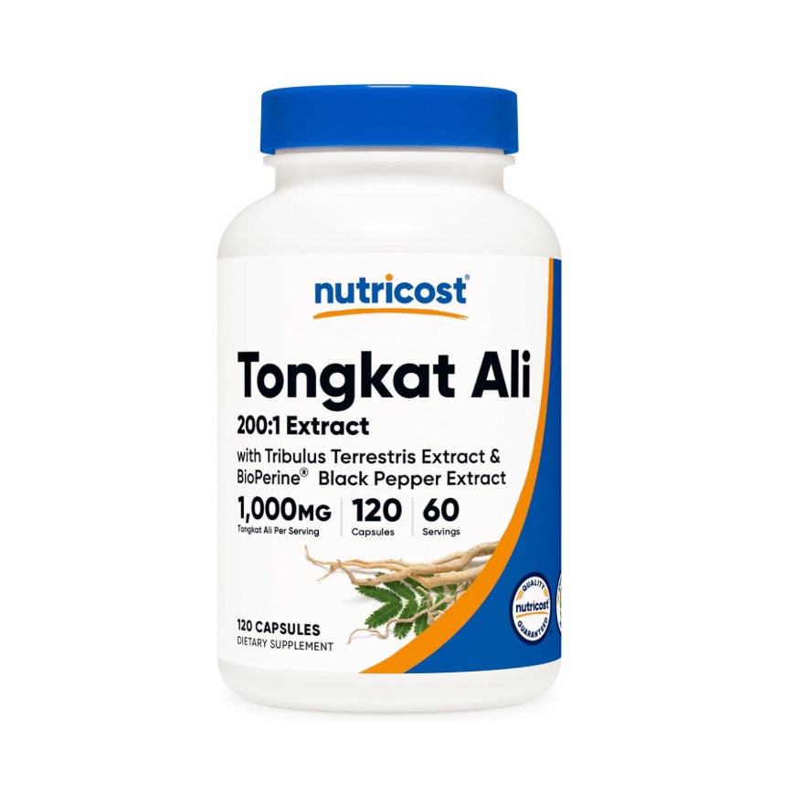 Suplemento Nutricost Tongkat Ali 1000 Mg 120 Cápsulas Sin Sabor