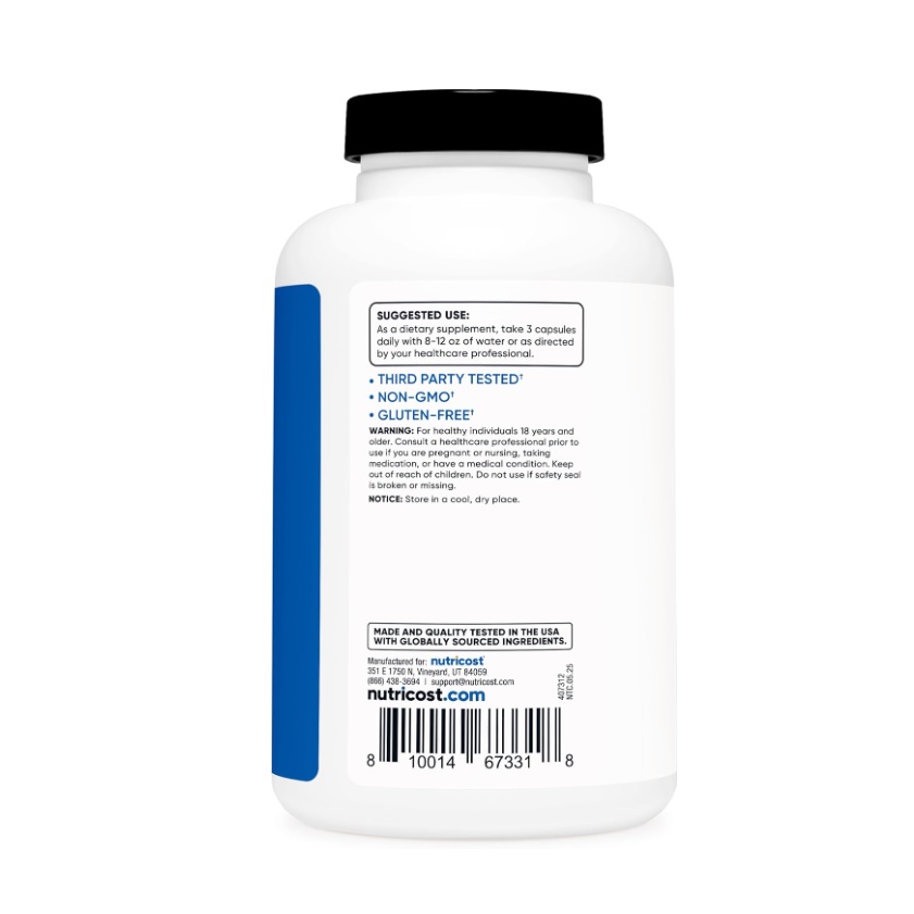 Nutricost Nitric Oxide Booster 180 Cápsulas - 2250mg Por Servicio Con L-arginina Hci L-citrulina Arginina Akg L-citrulina Malato 2:1 Sin Sabor