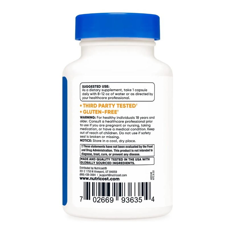 Nutricost Ksm-66 Extracto De Raíz De Ashwagandha 600 Mg 60 Servicios Con Bioperine Extracto Pimienta Negra