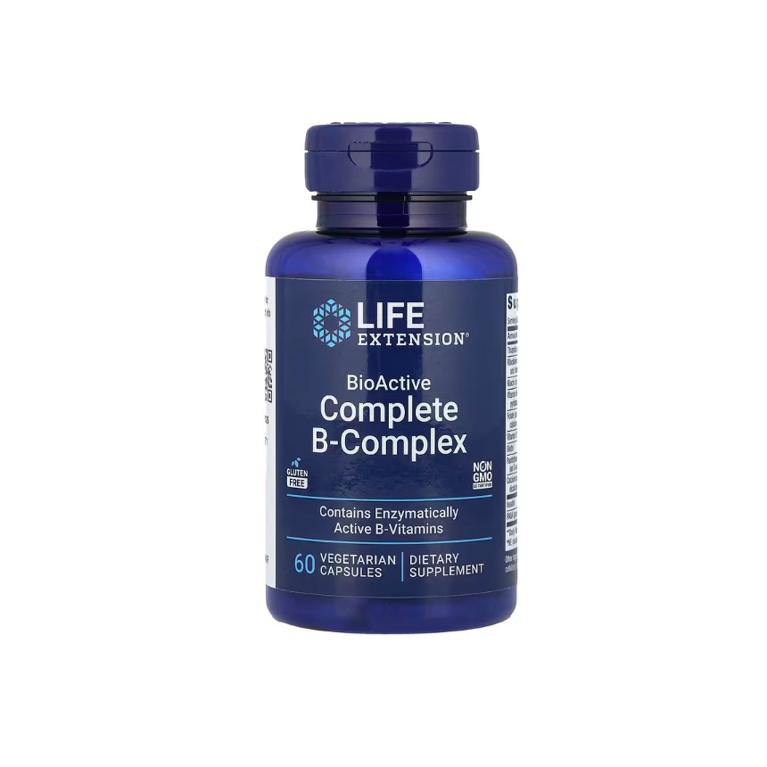 Suplemento De Complejo B Completo Bioactivo 60 Cápsulas Vegetales Sin Sabor