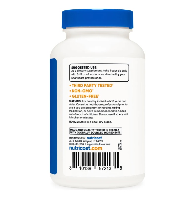 Suplemento Nutricost Extracto De Ashwagandha 600 Mg 120 Cápsulas 120 Servicios Sin Sabor