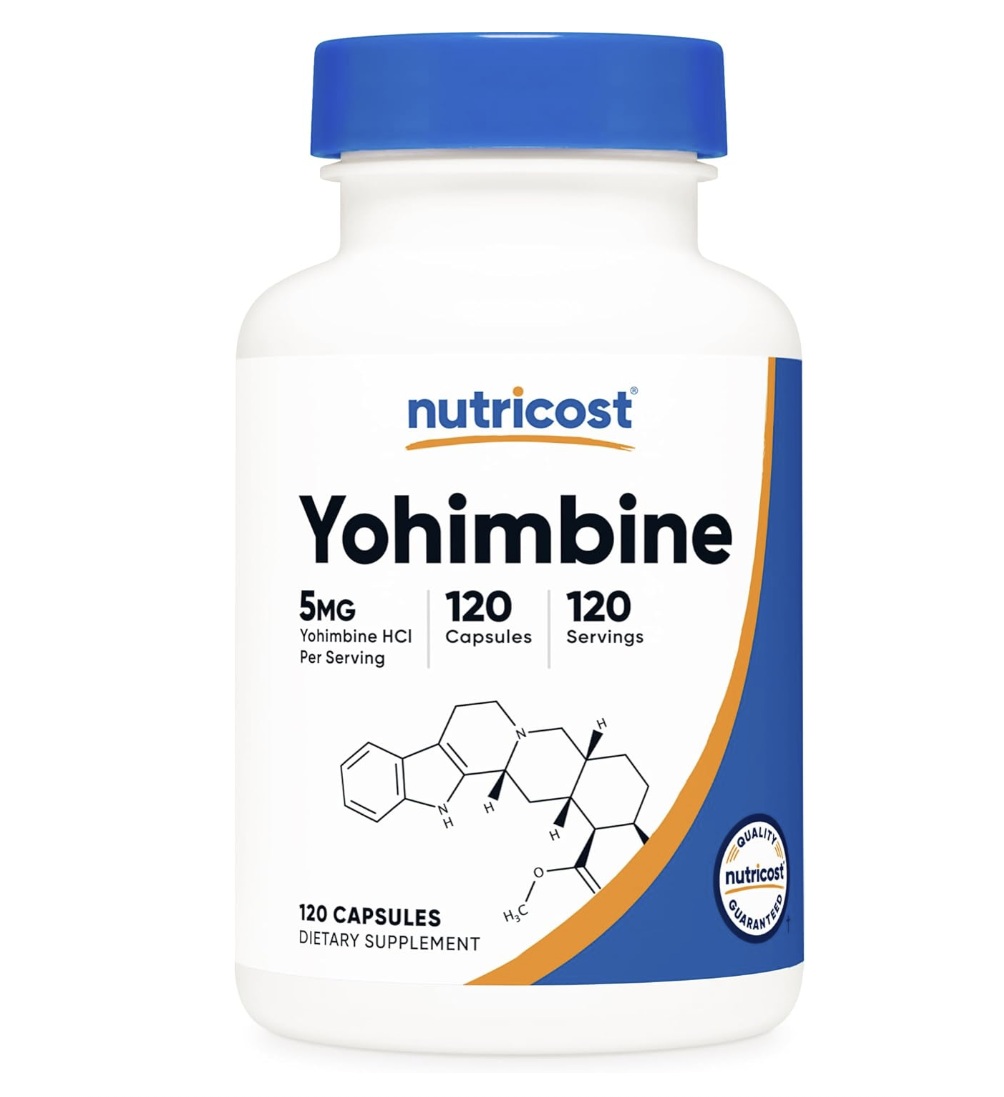 Suplemento Yohimbina Nutricost  5Mg Por Servicio 120 Cápsulas 120 Servicios
