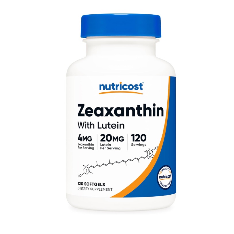 Zeaxantina 4mg Y Luteína 20 Mg 120 Cápsulas Blandas Apoyo Visual Suplemento Nutricost Sin Sabor