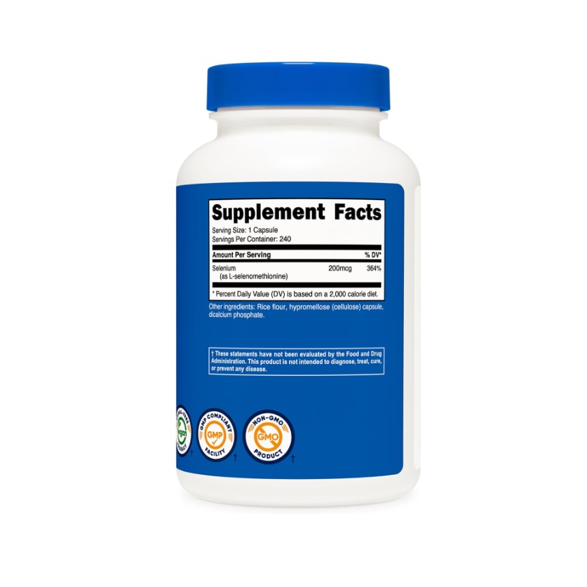 Suplemento Nutricost Selenio 200mcg 240 Servicios Sabor Sin Sabor
