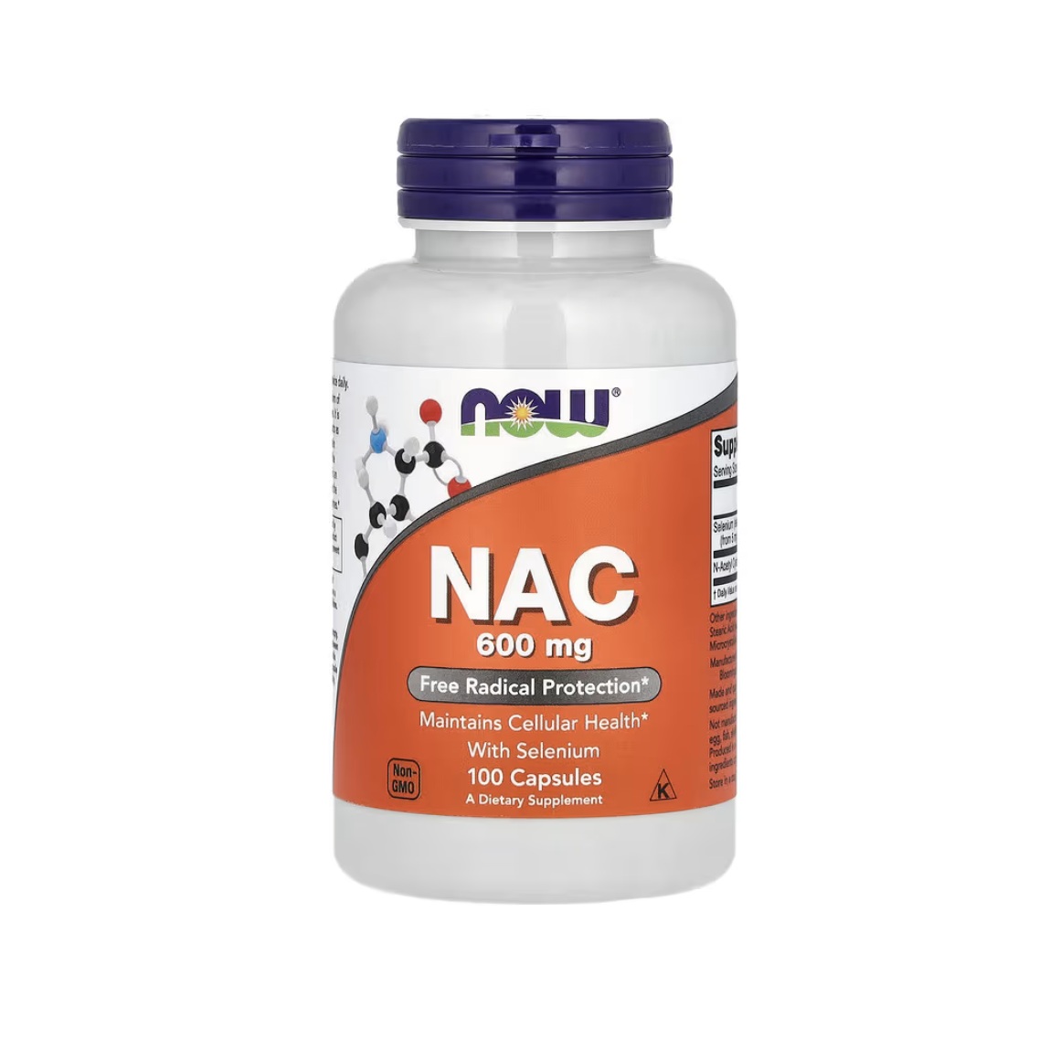 Nac N-acetilcisteína Con Selenio 600mg Por Servicio 100 Cápsulas