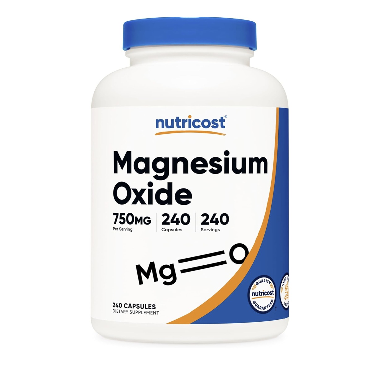 Suplemento Nutricost Óxido De Magnesio 750 Mg 240 Cápsulas