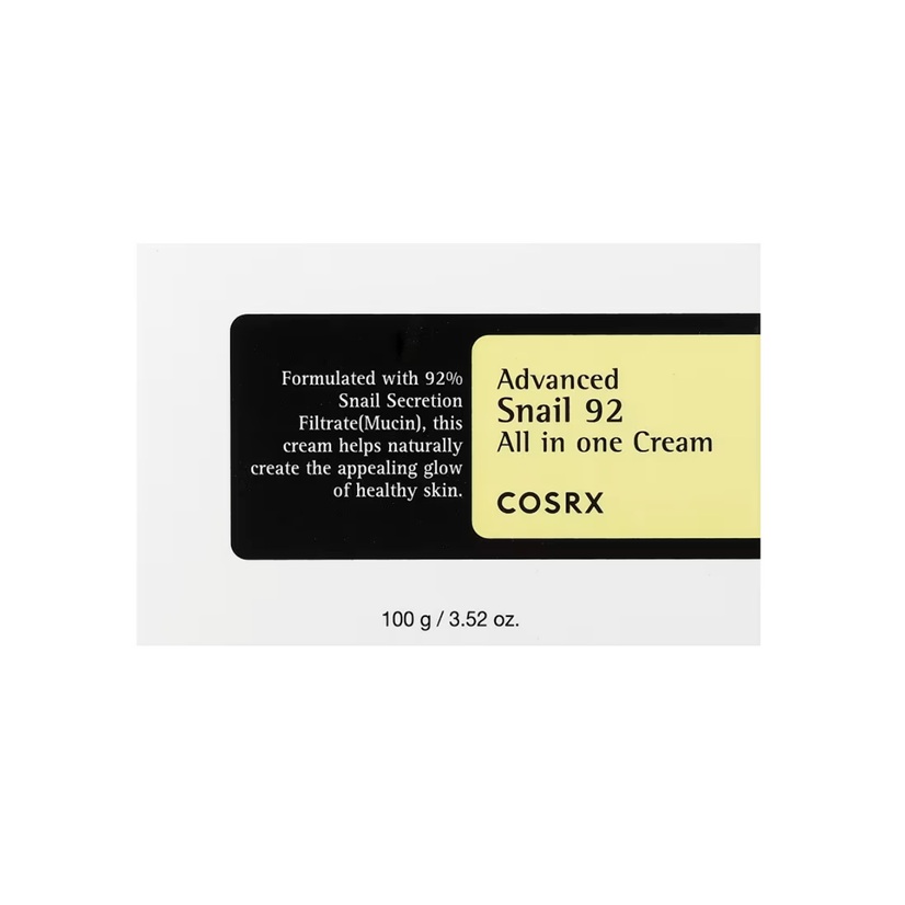 Crema Hidratante Cosrx Con Mucina De Caracol Snail 92 100g