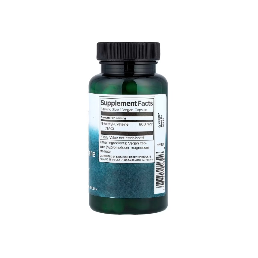NAC N-Acetil Cisteína 600 mg Por Cápsula 100 Cápsulas