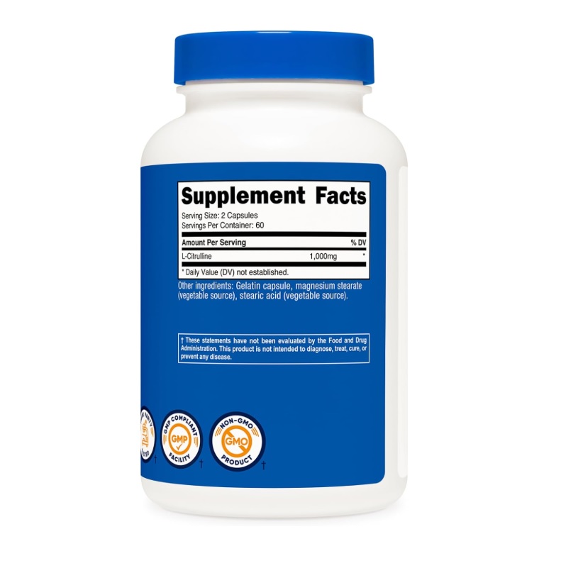 Suplemento Nutricost L-citrulina 1000 Mg 120 Cápsulas