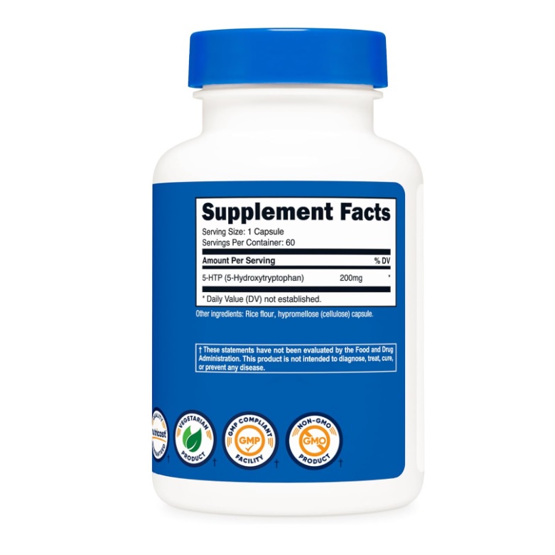 Suplemento Nutricost 5-htp Hidroxitriptófano 200mg 60 Servicios Sabor Sin Sabor
