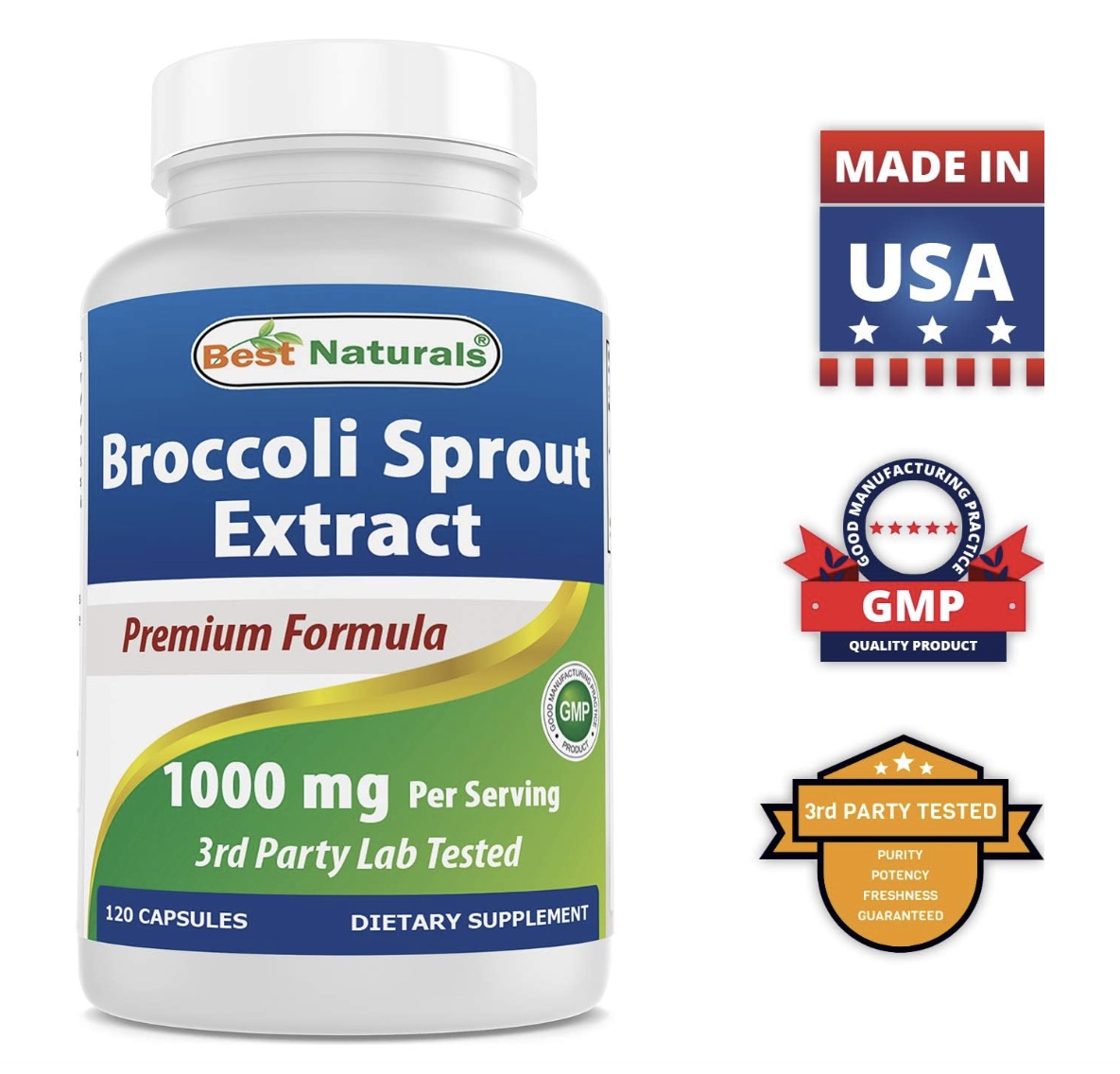 Extracto De Brotes De Brócoli 1000mg X Servicio 120 Cápsulas