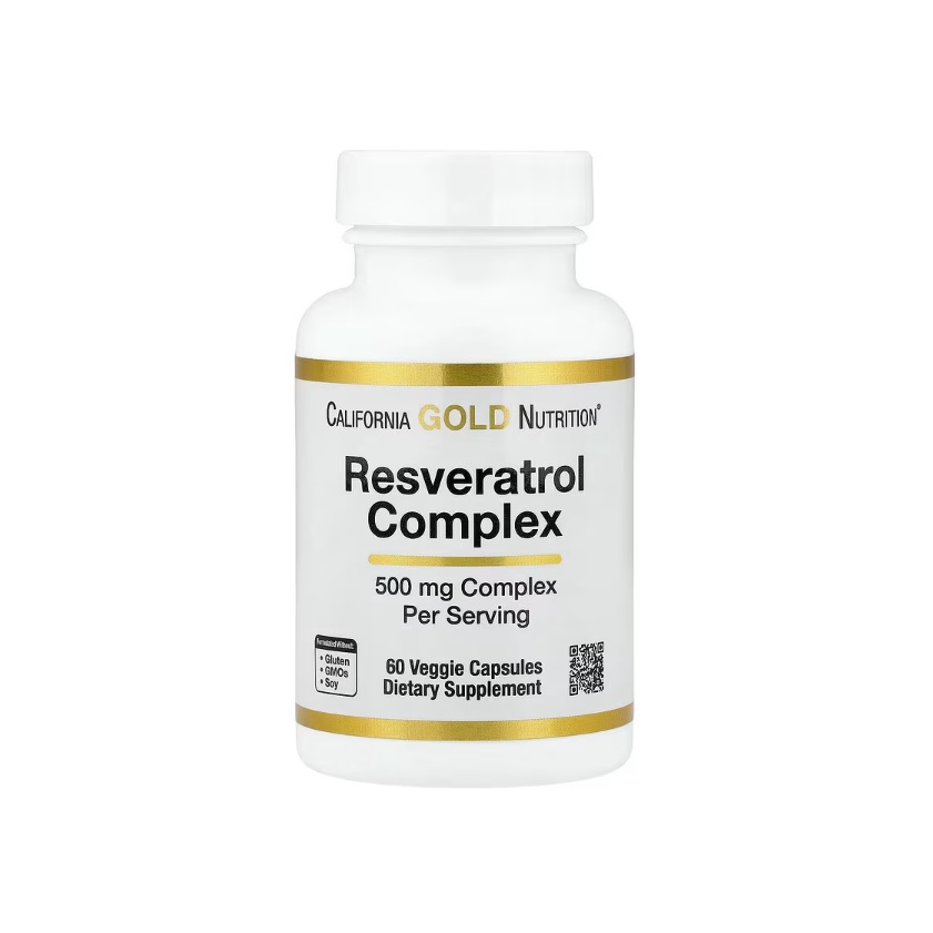 Complejo De Resveratrol Con Extracto De Semilla De Uva Extracto De Vino Tinto Y Trans-resveratrol 500mg 60 Cápsulas 60 Servicios Sin Sabor