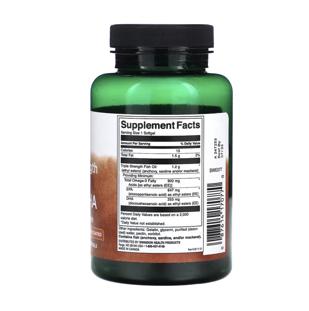 Suplemento Omega 3 900mg 60 Cápsulas Apoyo Cardiovascular Sin Sabor