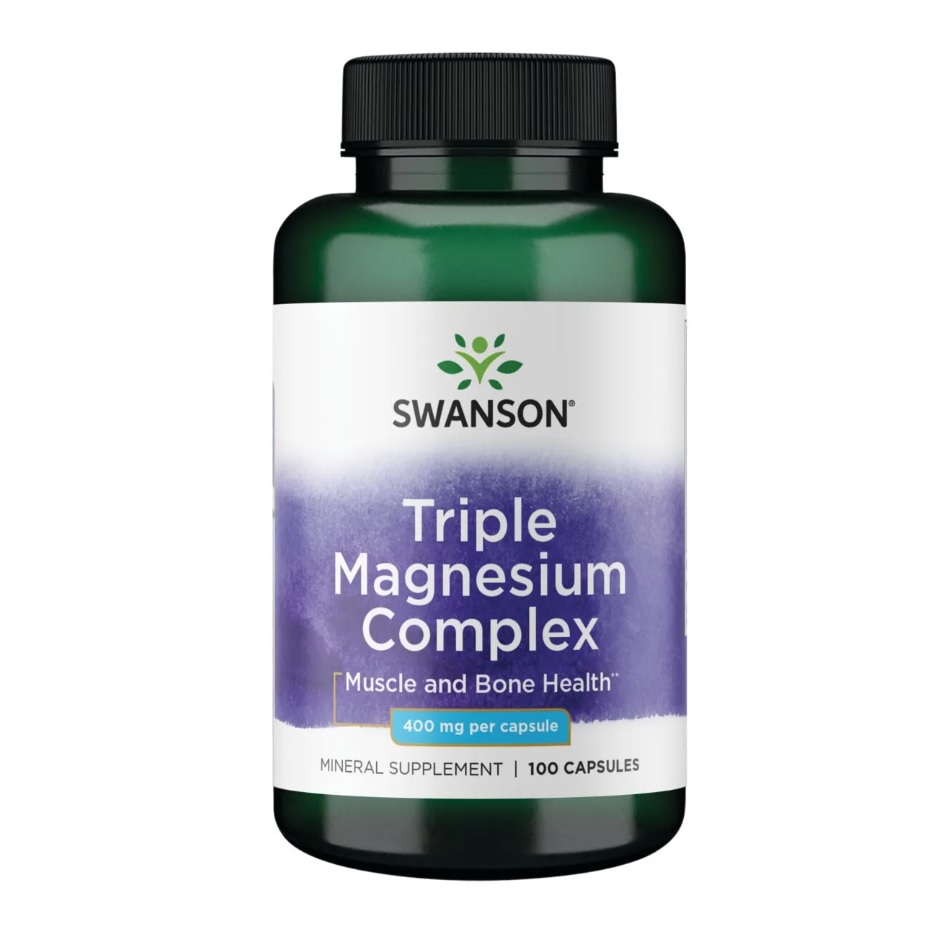Triple Magnesio Swanson 400mg 100cap Glicinato Óxido Citrato Sin Sabor