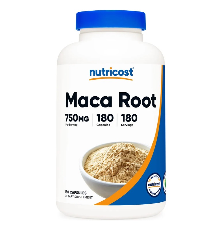 Suplemento Nutricost De Raíz De Maca 750mg 180 Servicios Sin Sabor