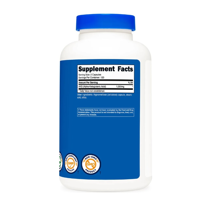 Suplemento Akg Alpha Cetoglutárico De 1,000 Mg 120 Servicios