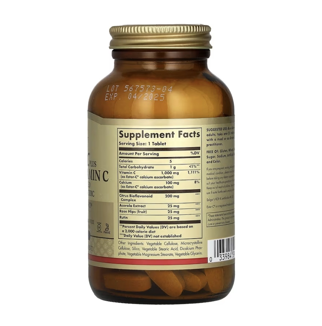 Solgar Ester-c Plus Vitamina C 1,000mg 90 Tabletas