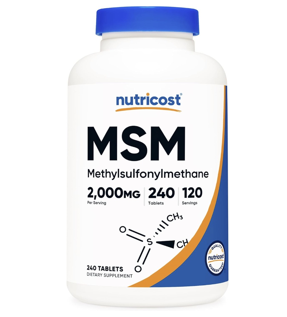 Nutricost Msm Metilsulfonilmetano 2000mg 240 Tabletas Suplemento Natural