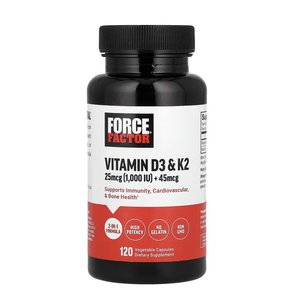 Vitaminas D3 + K2 120 Cápsulas Vegetales 120 Servicios