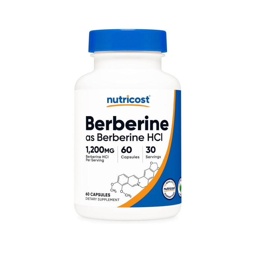 Suplemento Nutricost Berberina Hci 1200mg Por Servicio 60 Cápsulas Sin Sabor