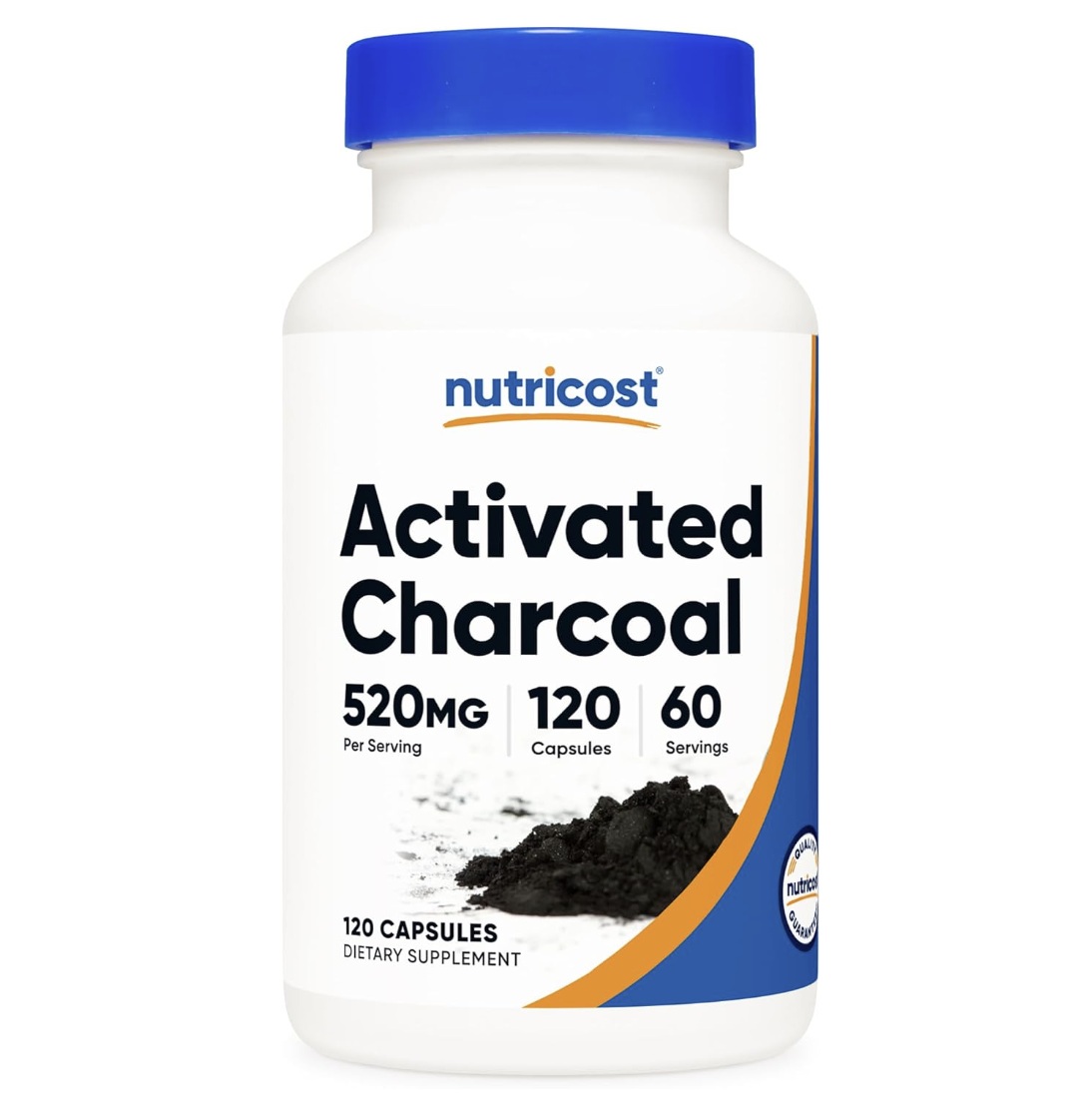 Suplemento Nutricost De Carbón Activado 520 Mg 120 Cápsulas