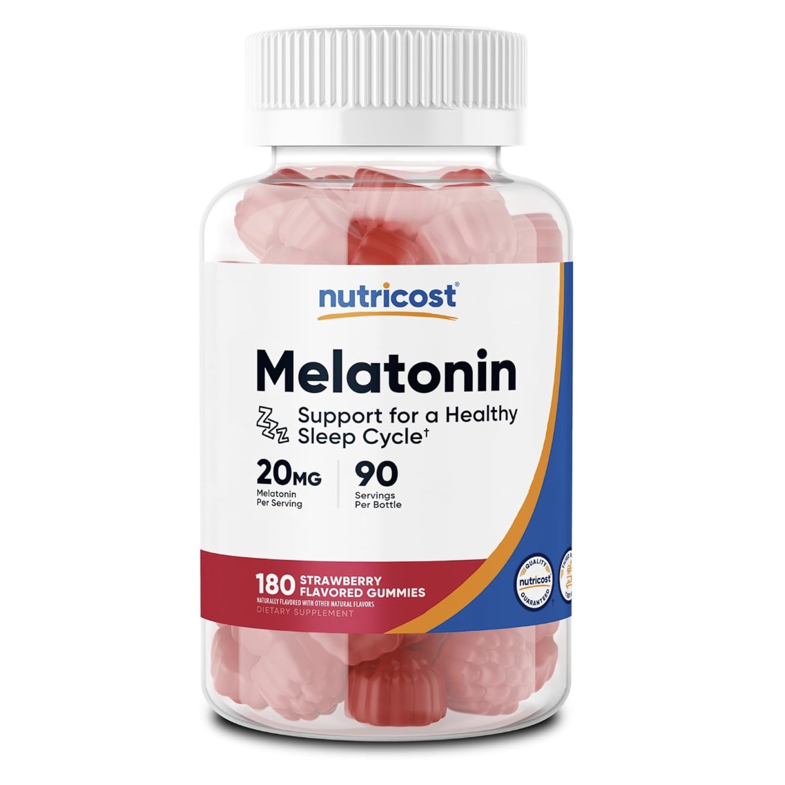 Nutricost Gomitas Con Melatonina Sabor Fresa 180 Gomitas 10 Mg Por Gomita