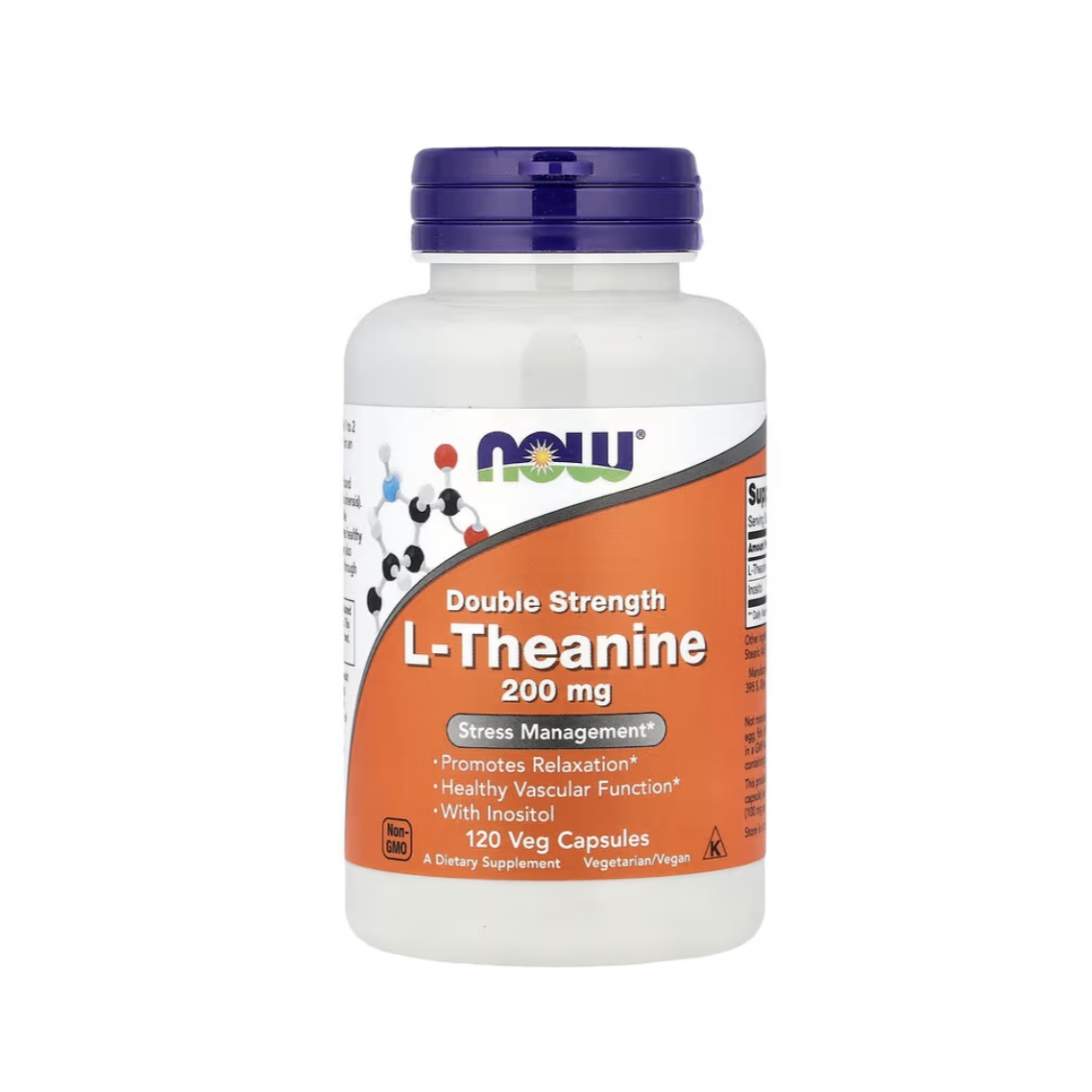Teanina Doble Fuerza 200mg 120 Cápsulas Con Inositol