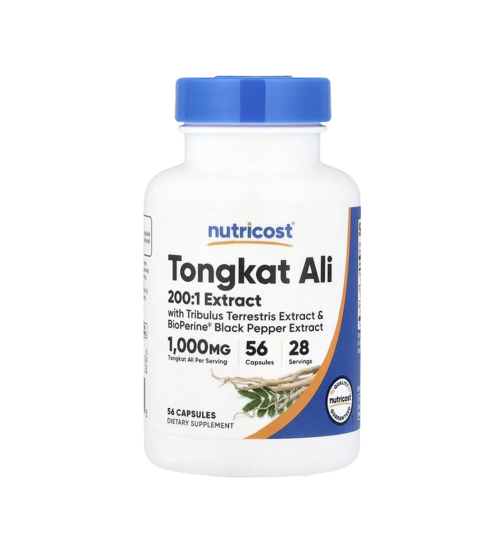 Suplemento Nutricost Tongkat Ali 1000 Mg 56 Cápsulas Sin Sabor